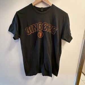 SF Giants Black T-Shirt with Orange GINGERS Logo